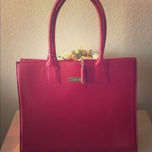 Joy & Iman Candy Red Handled Purse